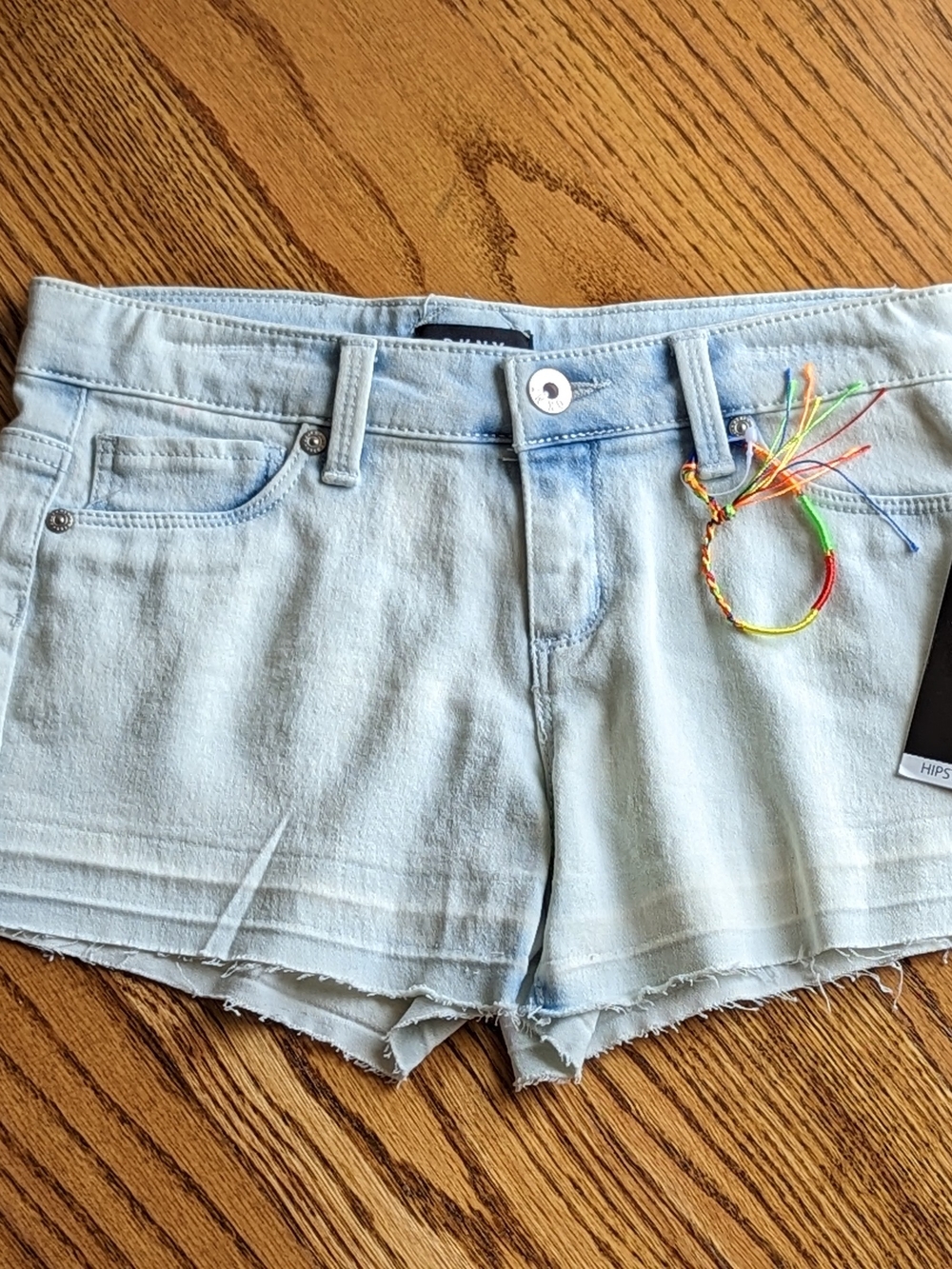 DKNY Cloud Wash Blue Denim Light Weight Cutoff Shorts